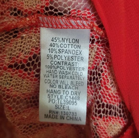 NWT Umgee Semi Sheer Ruffle Trim Tunic Top Sparkly Floral Mesh Anthropologie LG - Picture 15 of 15